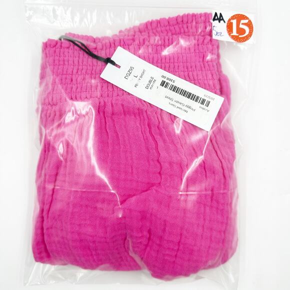 Michael Stars Peggy Cotton Gauze Pull On Lined Shorts Azalea Hot Pink Large NEW - Picture 6 of 6